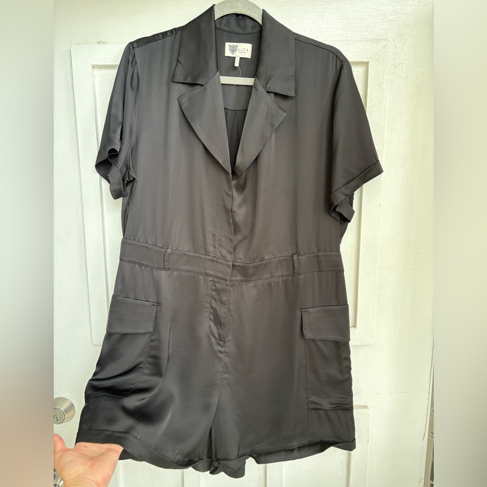 New condition size large Lita brand Elegant black cargo Women's romper